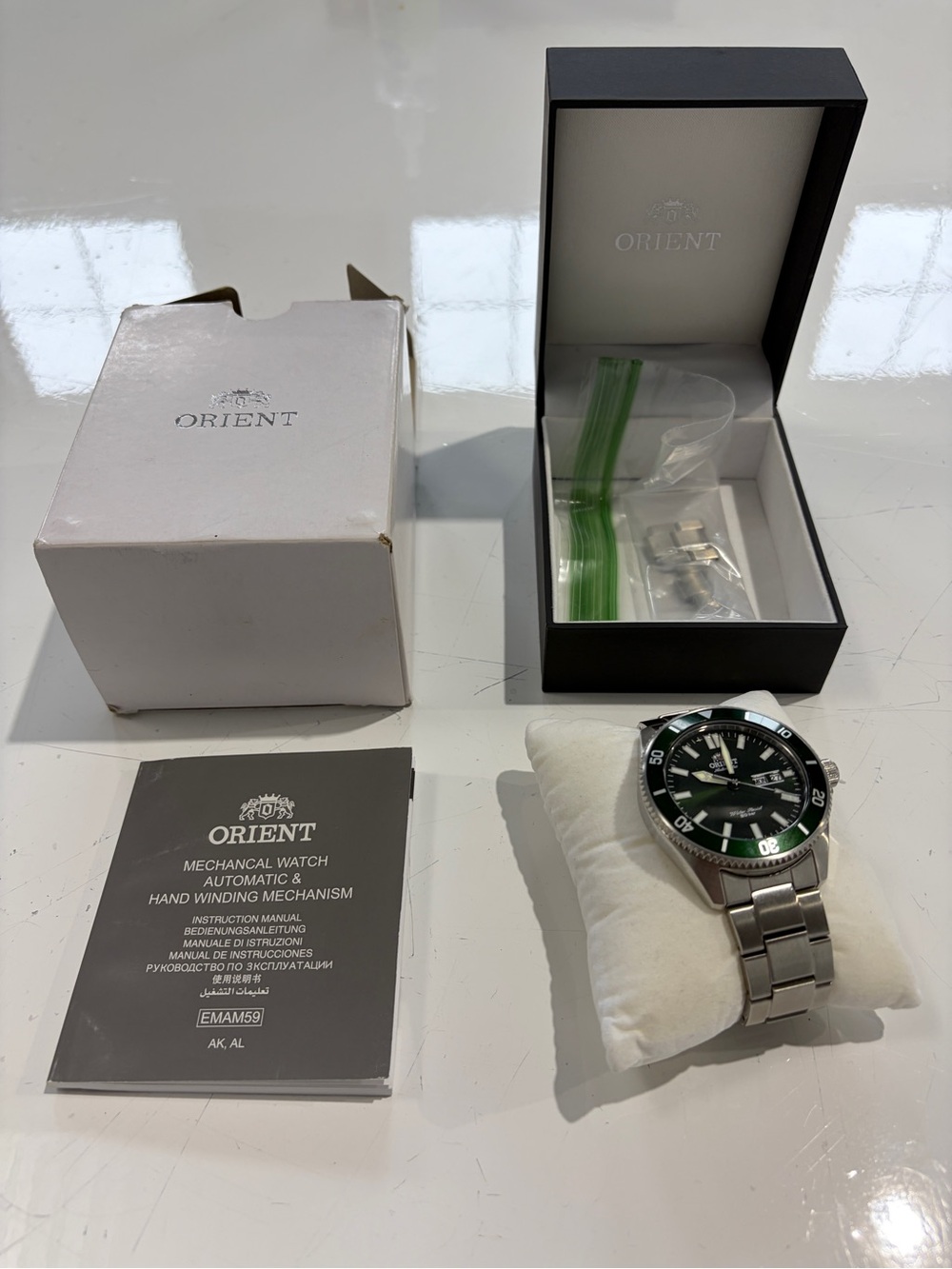 Orient Men's Stainless Steel Automatic Watch - Green Dial